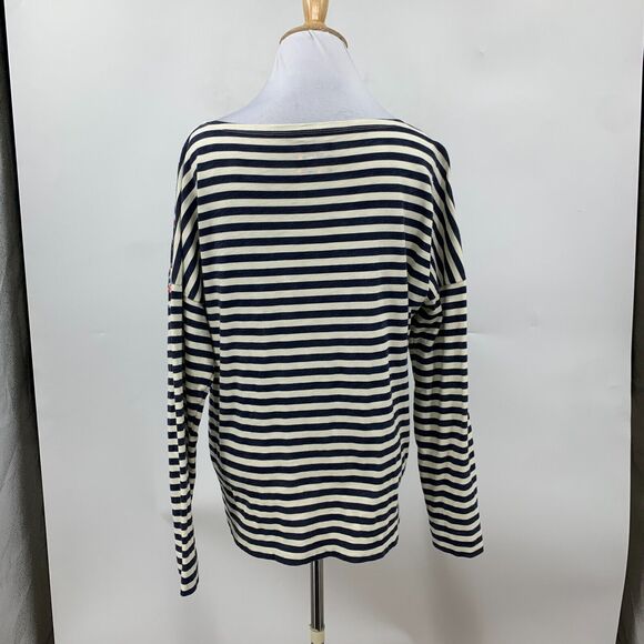 J Crew Michael De Feo Tee Womens M Floral Striped Wearable Art Drop Shoulders - Picture 6 of 14